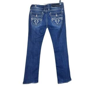 Rock Revival Y2K Bootcut Jeans Size 29 Embellished Medium Wash Boho 90s